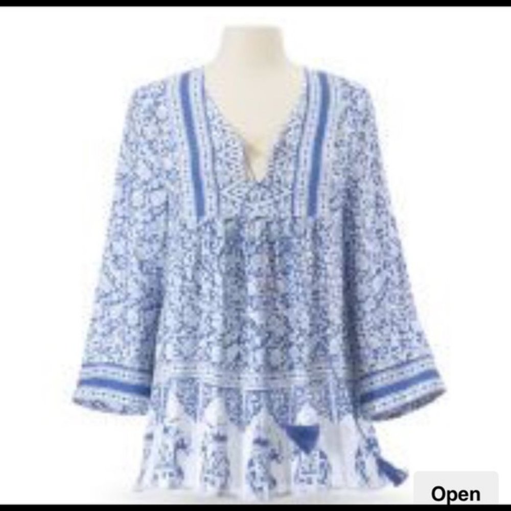 The Pyramid Collection Peasant Boho Blouse